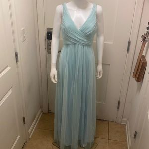 Women wedding guests maxi light green dress, size:8, like new